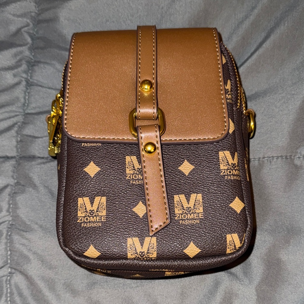 Ziomee Fashion Brown and Tan Crossbody Bag